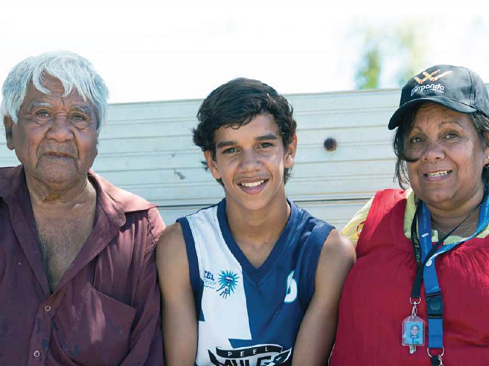 Young Aboriginal boy with grandparents